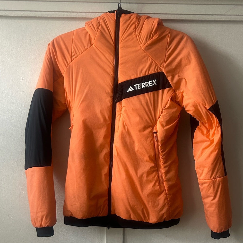 Adidas Terrex TRK Prima Hooded Waterproof Jacket Size XS Orange